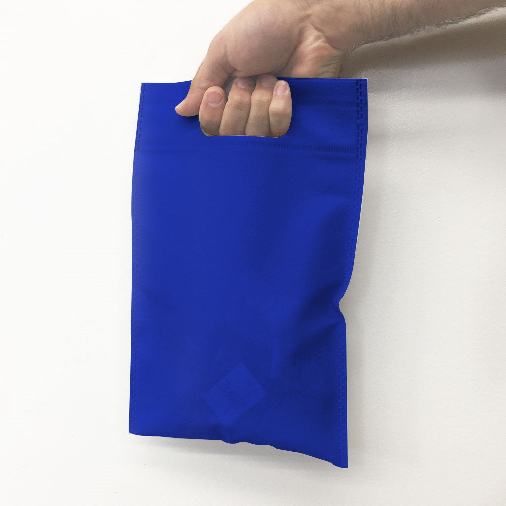 8-3/8" x 12" Reusable Blue Fabric Handle Gift Shopping Bags
