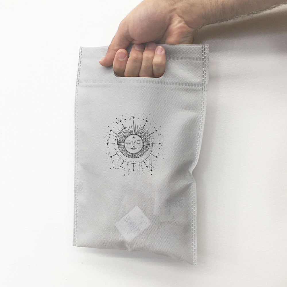 8-3/8" x 12" Reusable Grey Fabric Handle Gift Grocery Shopping Bags