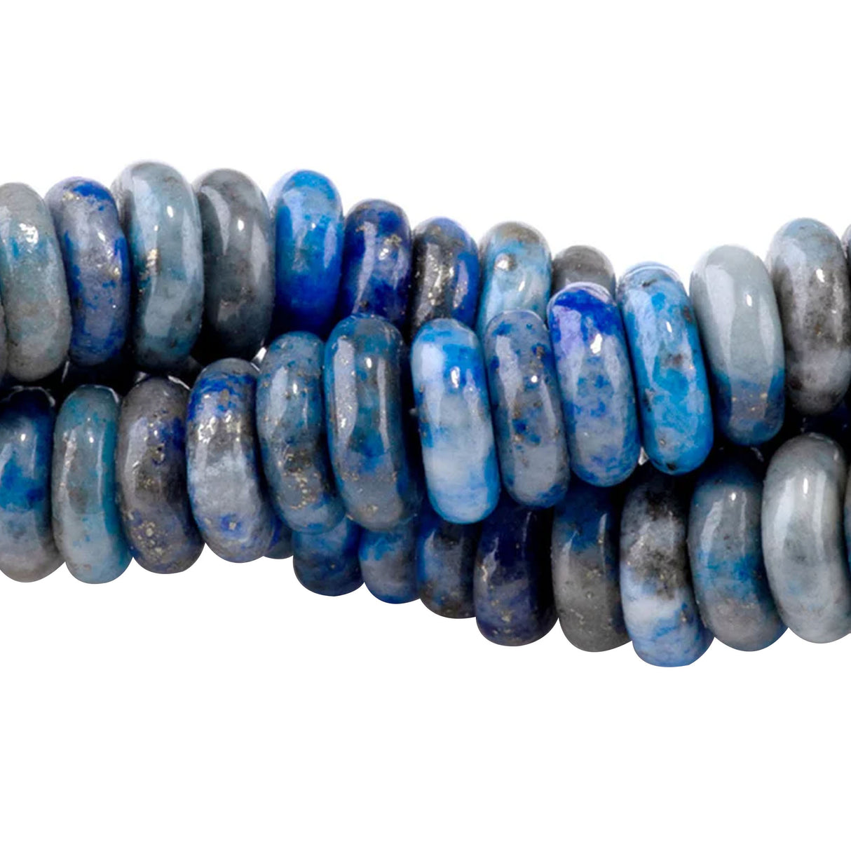 Denim Lapis Thin Rondelle Beads 2x6mm | Natural Pakistan Gemstone Strand