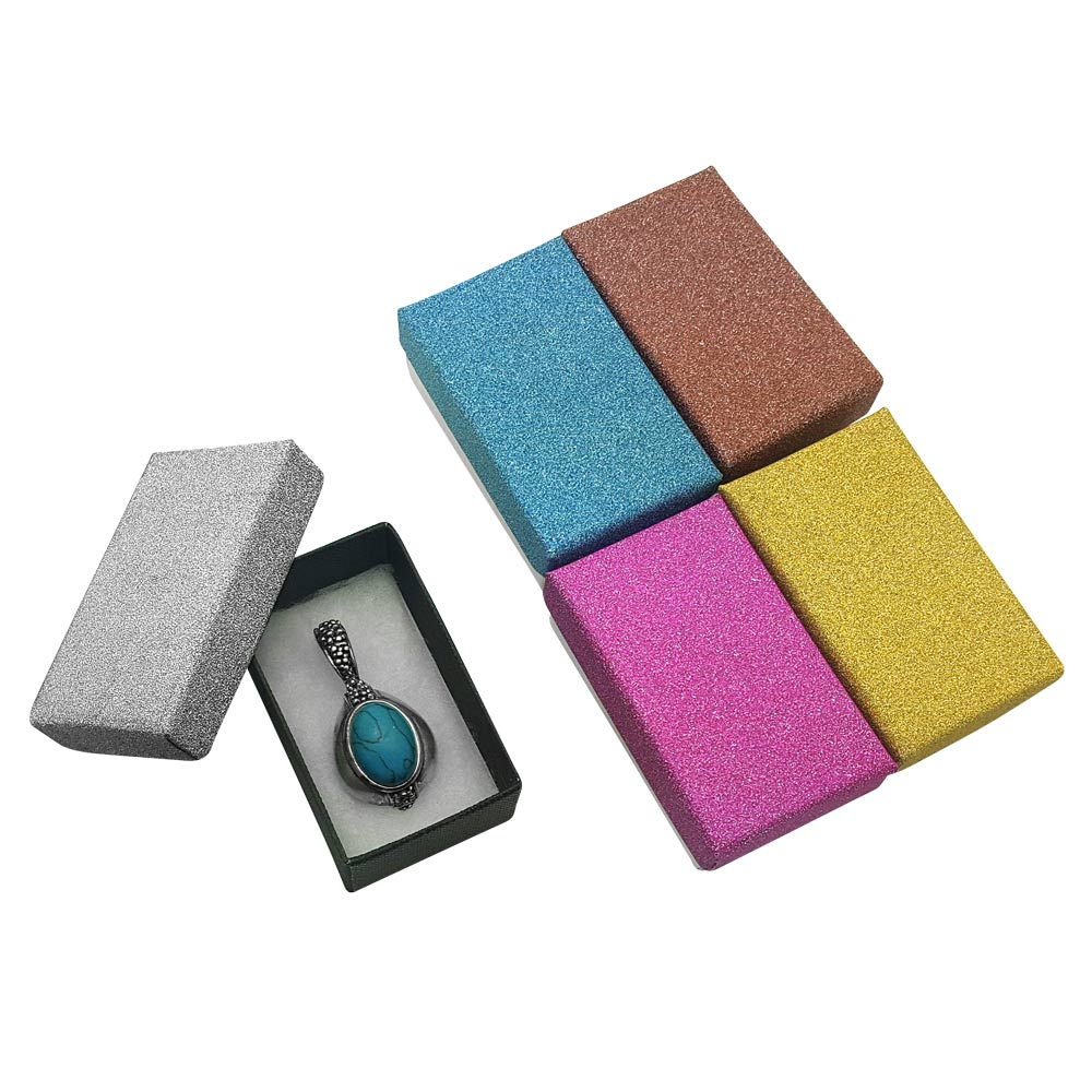 Multi-Color Cotton Filled Jewelry Gift Boxes 2.35" x 3.15" x 1.15".