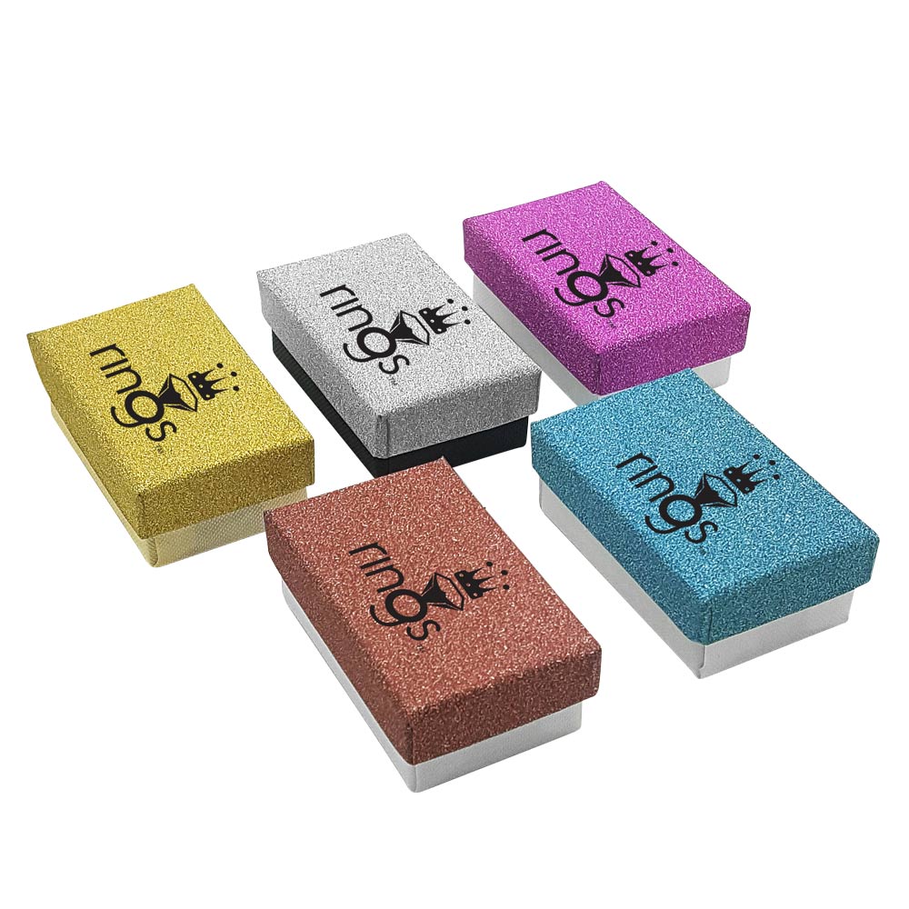 Multi-Color Cotton Filled Jewelry Gift Boxes 2.35" x 3.15" x 1.15".