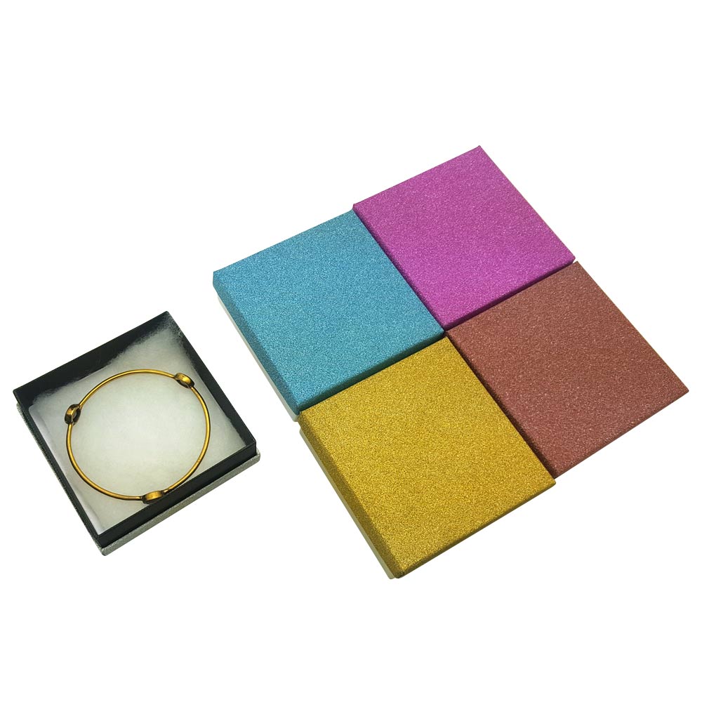 Multi-Color Cotton Filled Jewelry Gift Boxes 3.5" x 3.5" x 1.25"
