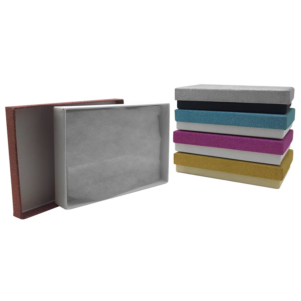 Multi-Color Cotton Filled Jewelry Gift Boxes 4" x 5.5" x 1"