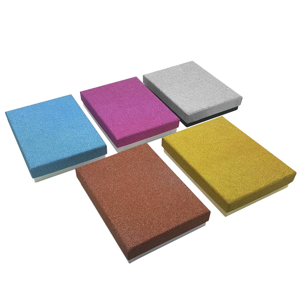 Multi-Color Cotton Filled Jewelry Gift Boxes 4" x 5.5" x 1"