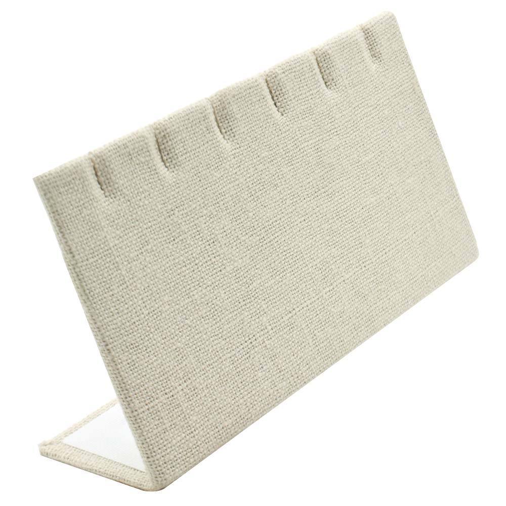 Beige Linen Jewelry Earring / Pendant Stand, Holds 3 Pairs