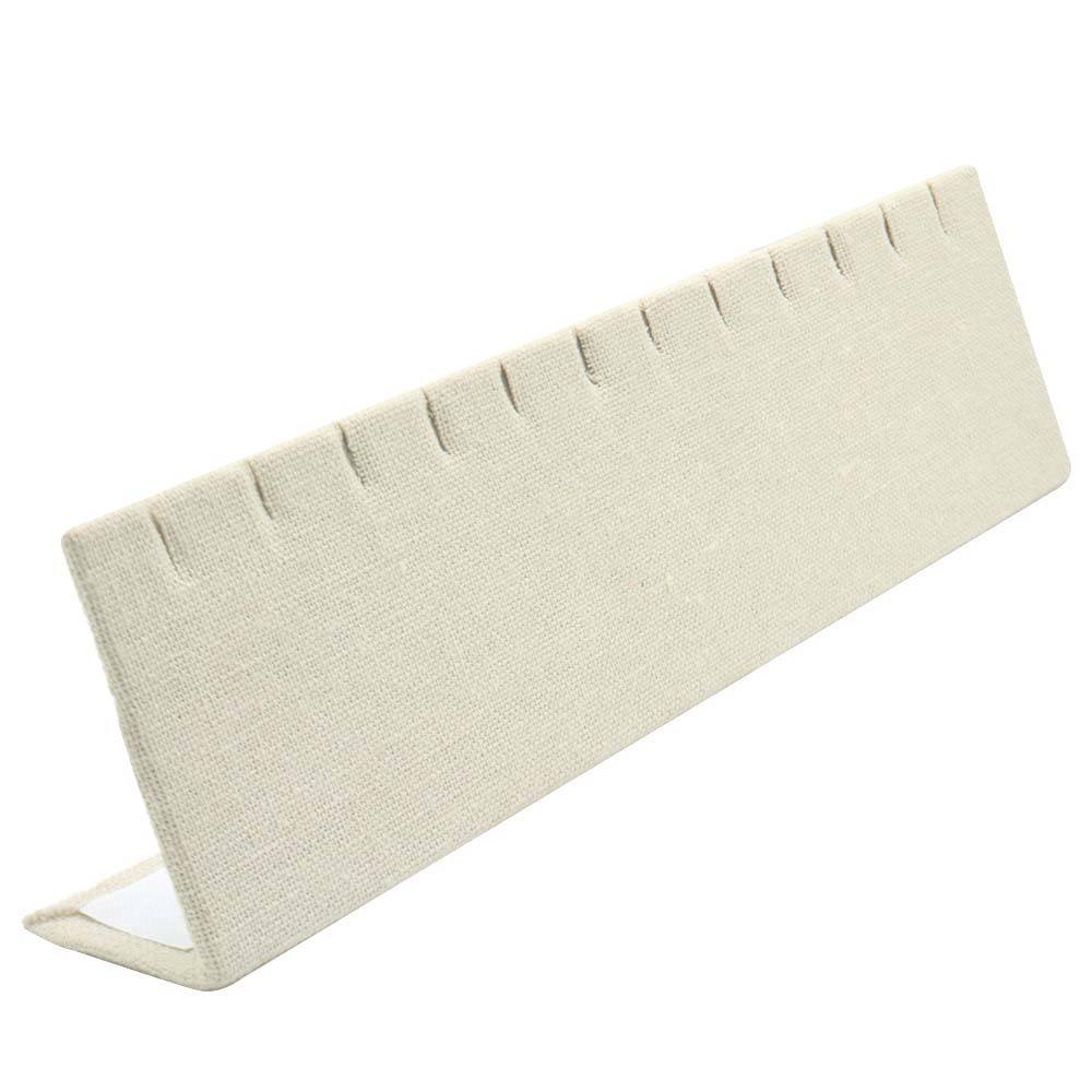 Beige Linen Jewelry Earring / Pendant Stand, Holds 6 Pairs