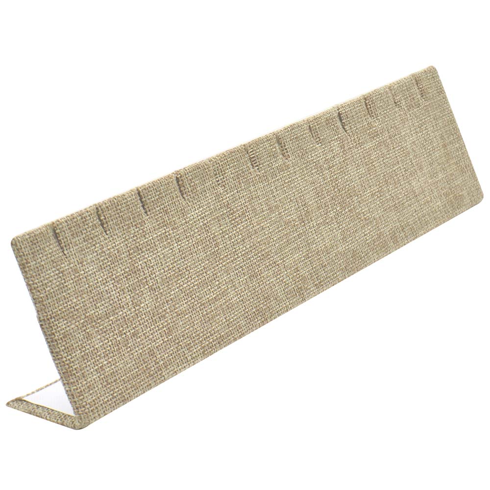 Brown Burlap Jewelry Earring / Pendant Stand, Holds 6 Pairs