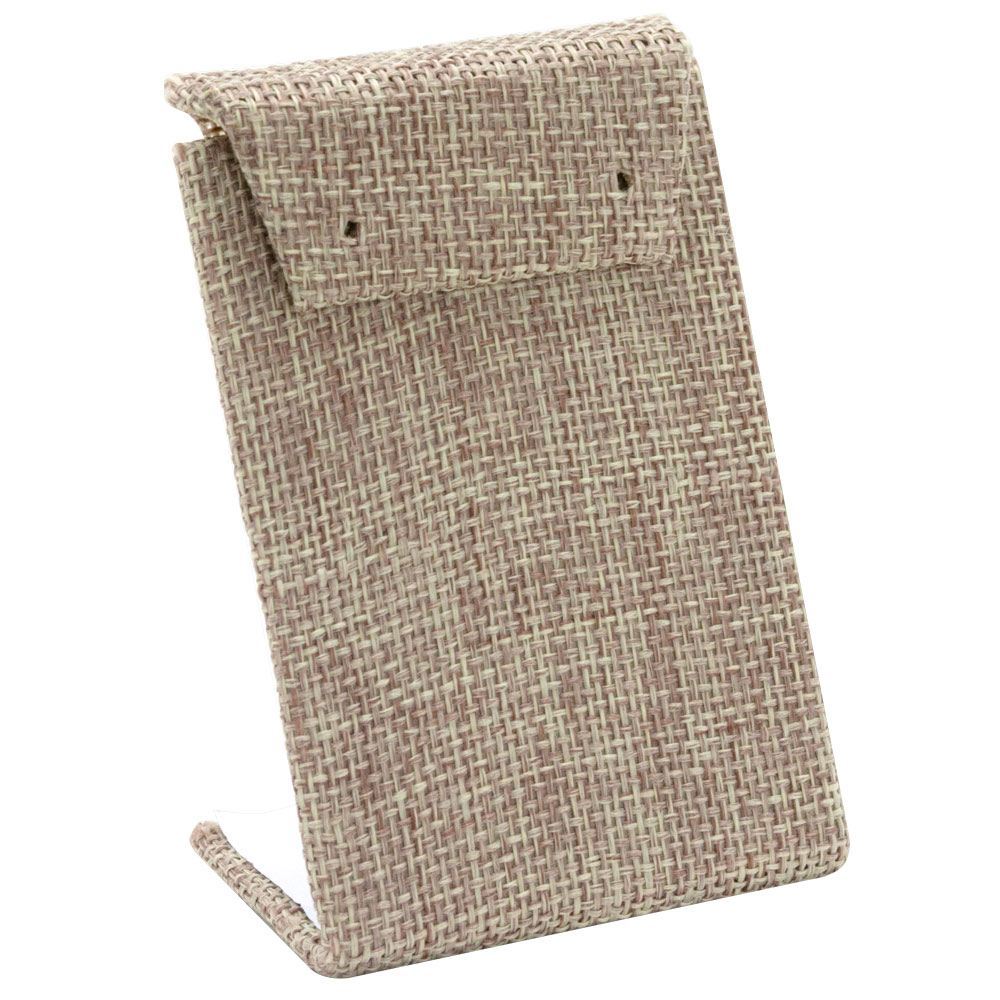 Brown Burlap Jewelry Earring Display Stand