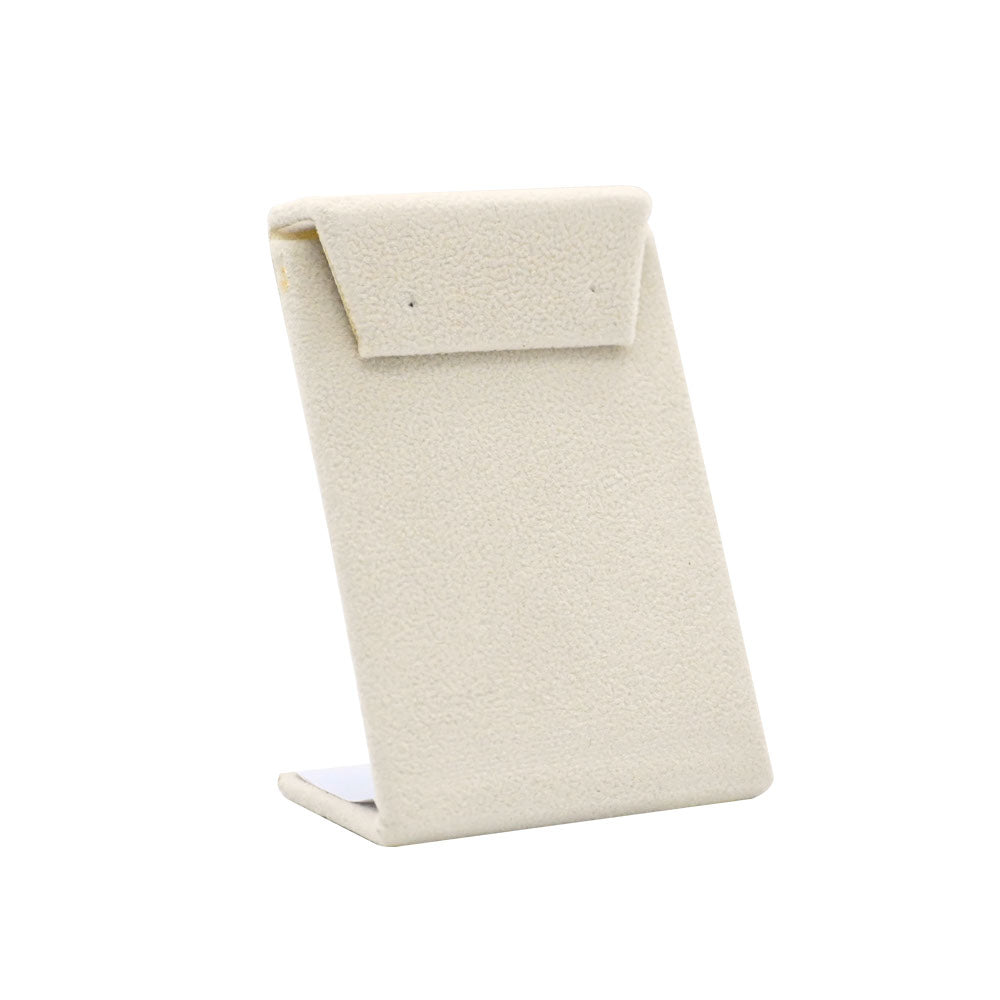 Beige Faux Suede Jewelry Earring Stand