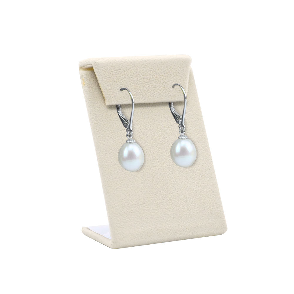 Beige Faux Suede Jewelry Earring Stand