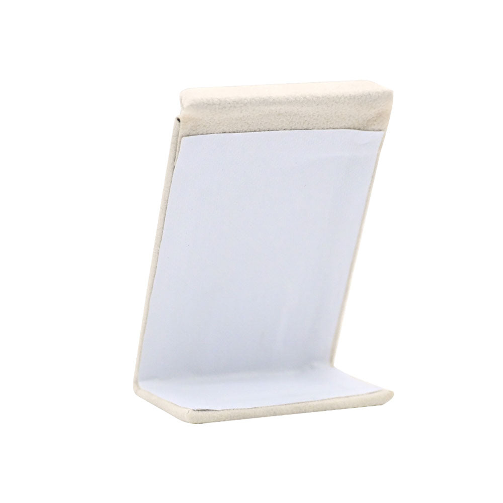 Beige Faux Suede Earring Display Stand - 3⅜" Tall