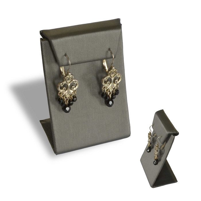 Steel Grey Leatherette Jewelry Earring Display Stand