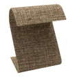 Brown Burlap Curved Jewelry Earring Stand, 3-1/4" Tall