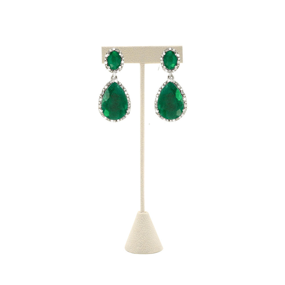 Beige Faux Suede Jewelry Earring T Stand, 5-3/4" Tall