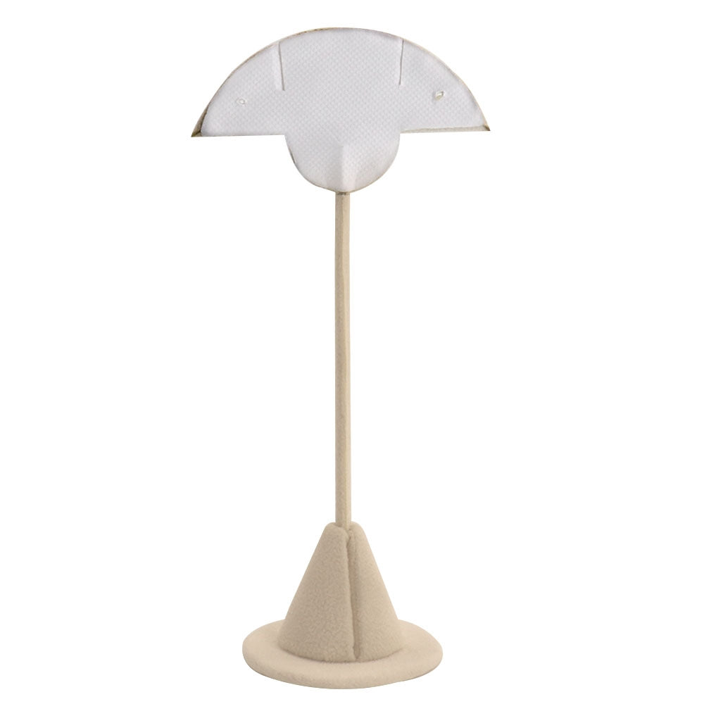 Beige Faux Suede Jewelry Earring Stand, 5-7/8" Tall