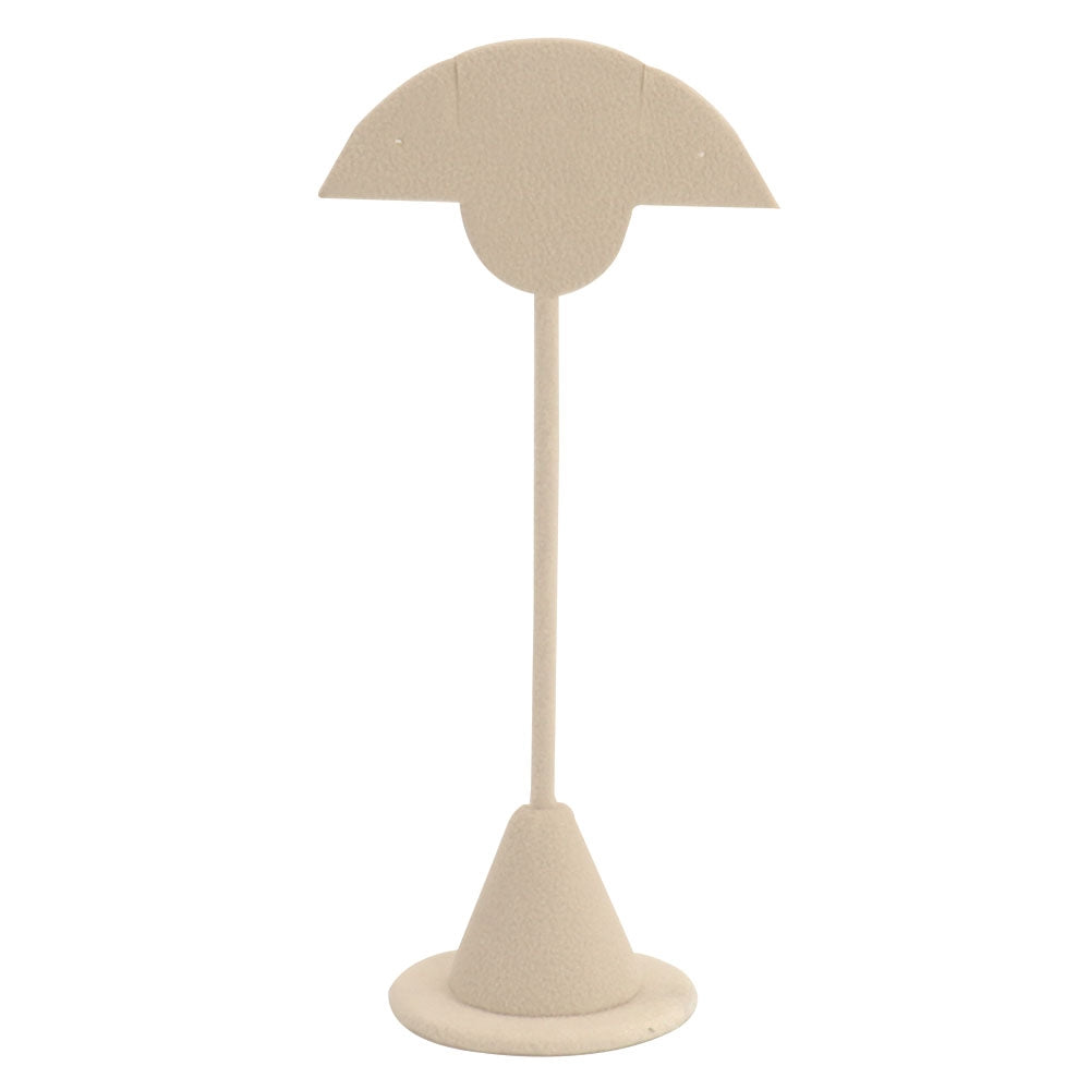 Beige Faux Suede Jewelry Earring Stand, 5-7/8" Tall