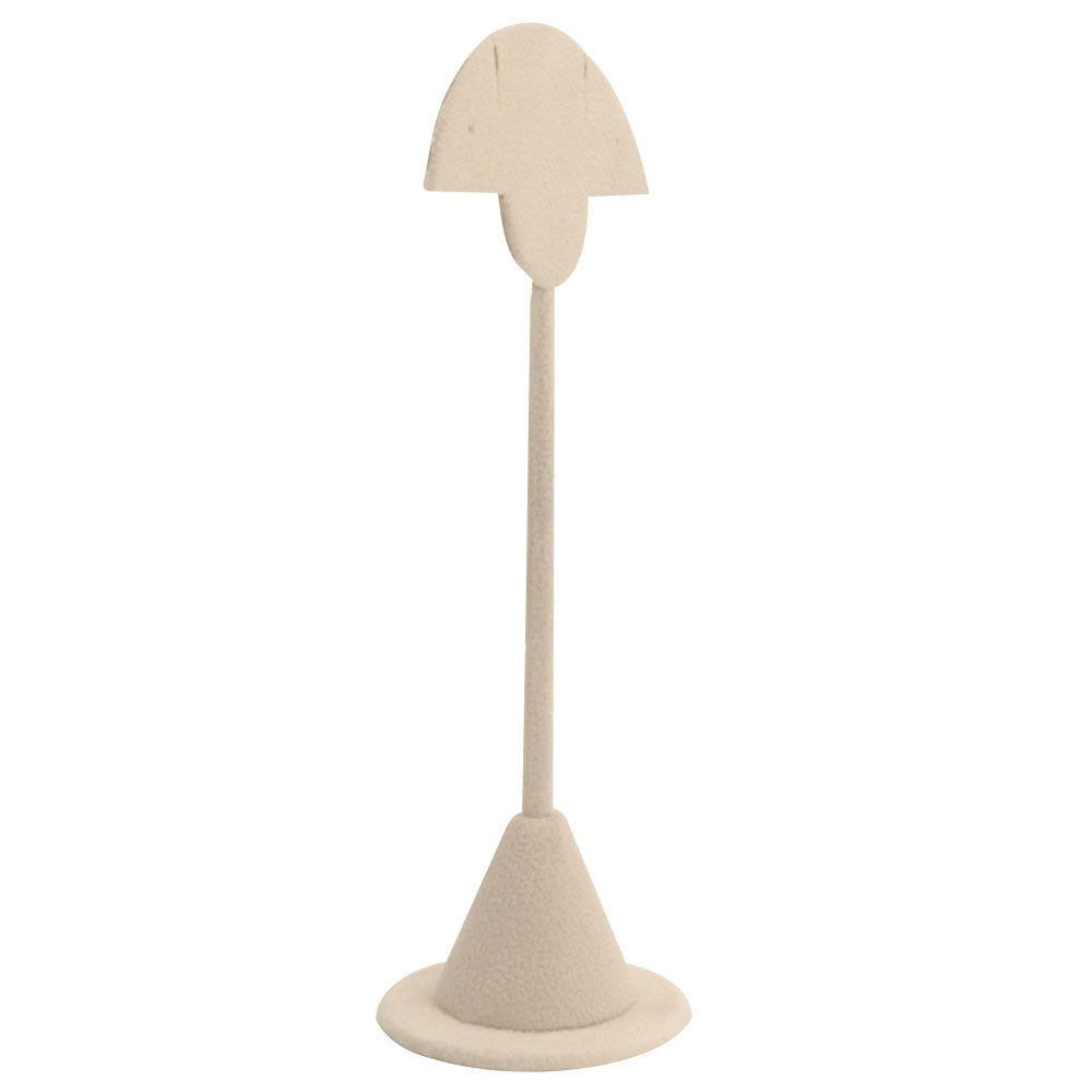 Beige Faux Suede Jewelry Earring Stand, 5-7/8" Tall
