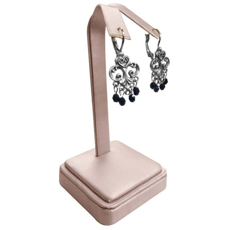 Champagne Pink Leatherette Jewelry Earring Tree Stand