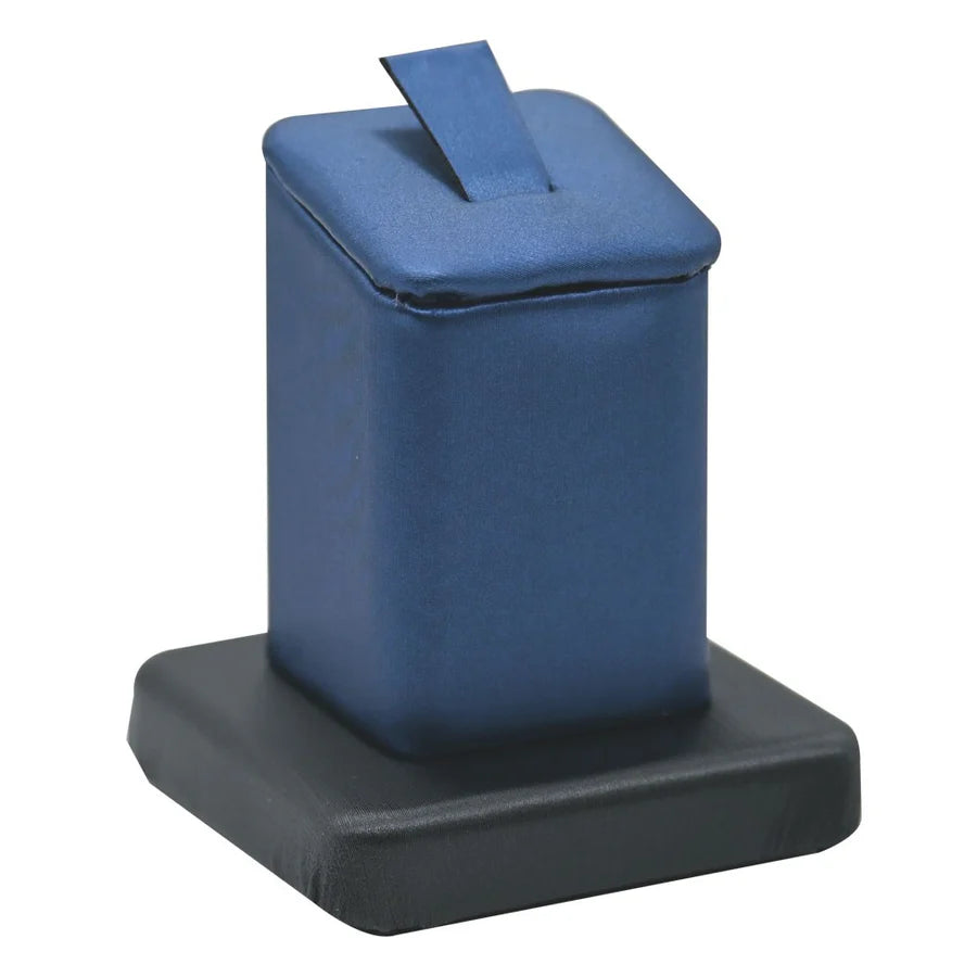 Black & Blue Leatherette Ring Clip Display Stand - 2-3/8" Tall