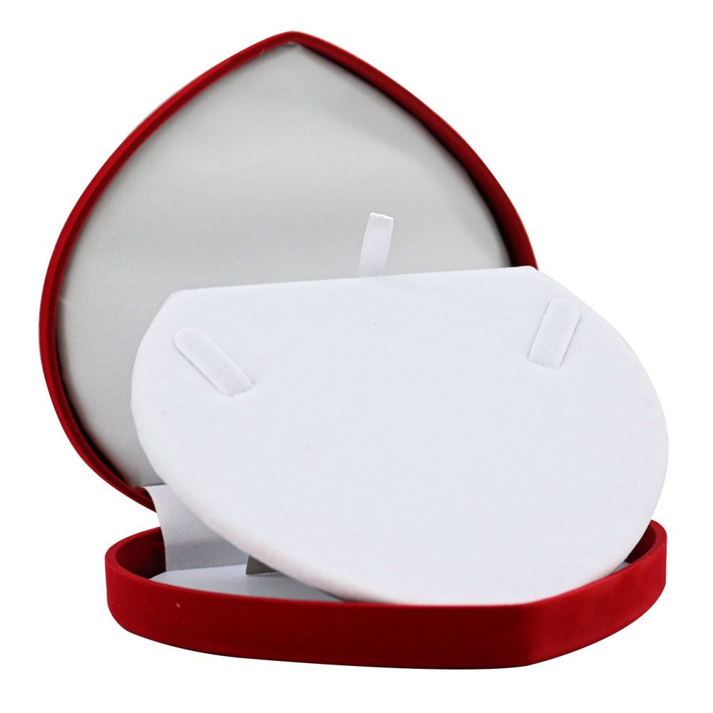 Red Flocked Velour Jewelry Necklace or Chain Packaging Boxes