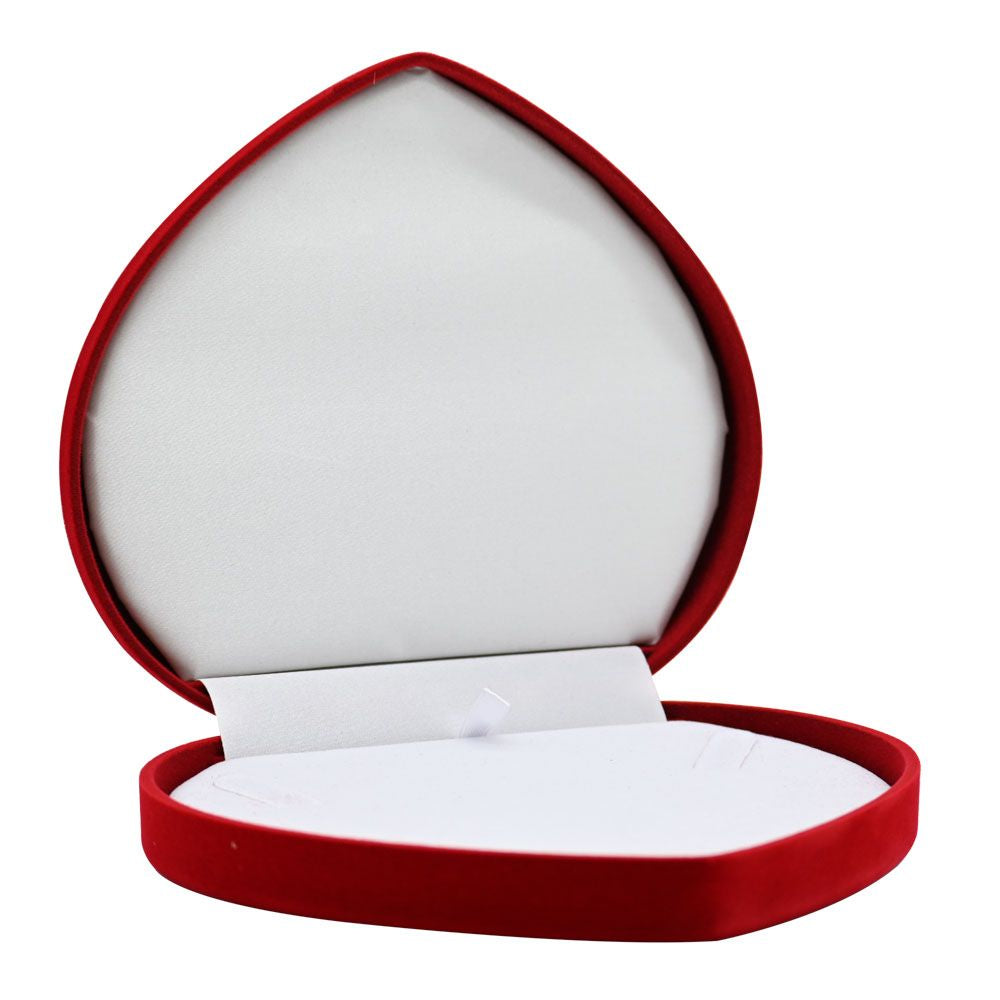 Red Flocked Velour Jewelry Necklace or Chain Packaging Boxes