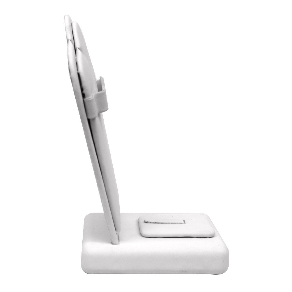 White Leatherette Jewelry Earring, Ring and Pendant Display Stand
