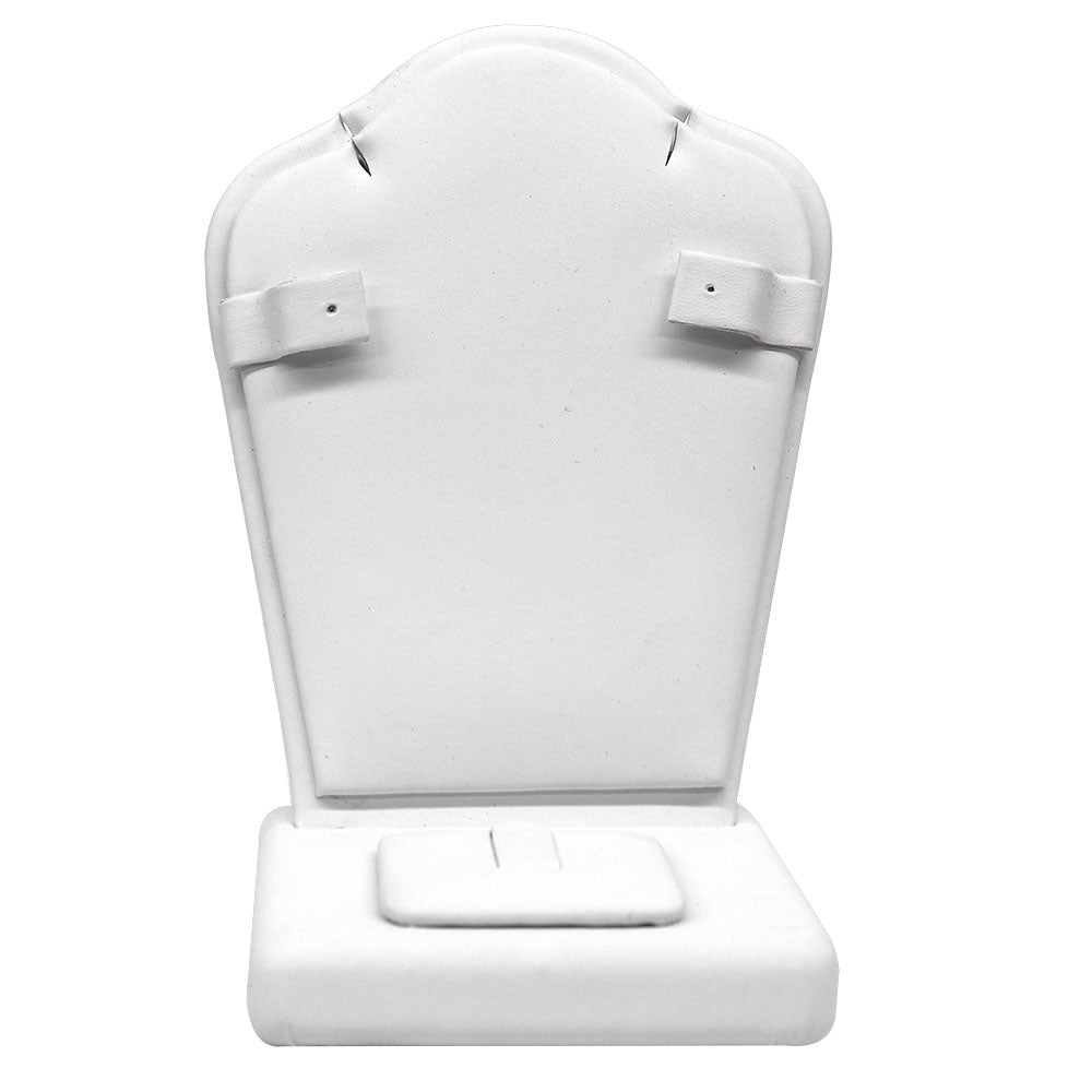 White Leatherette Jewelry Earring, Ring and Pendant Display Stand