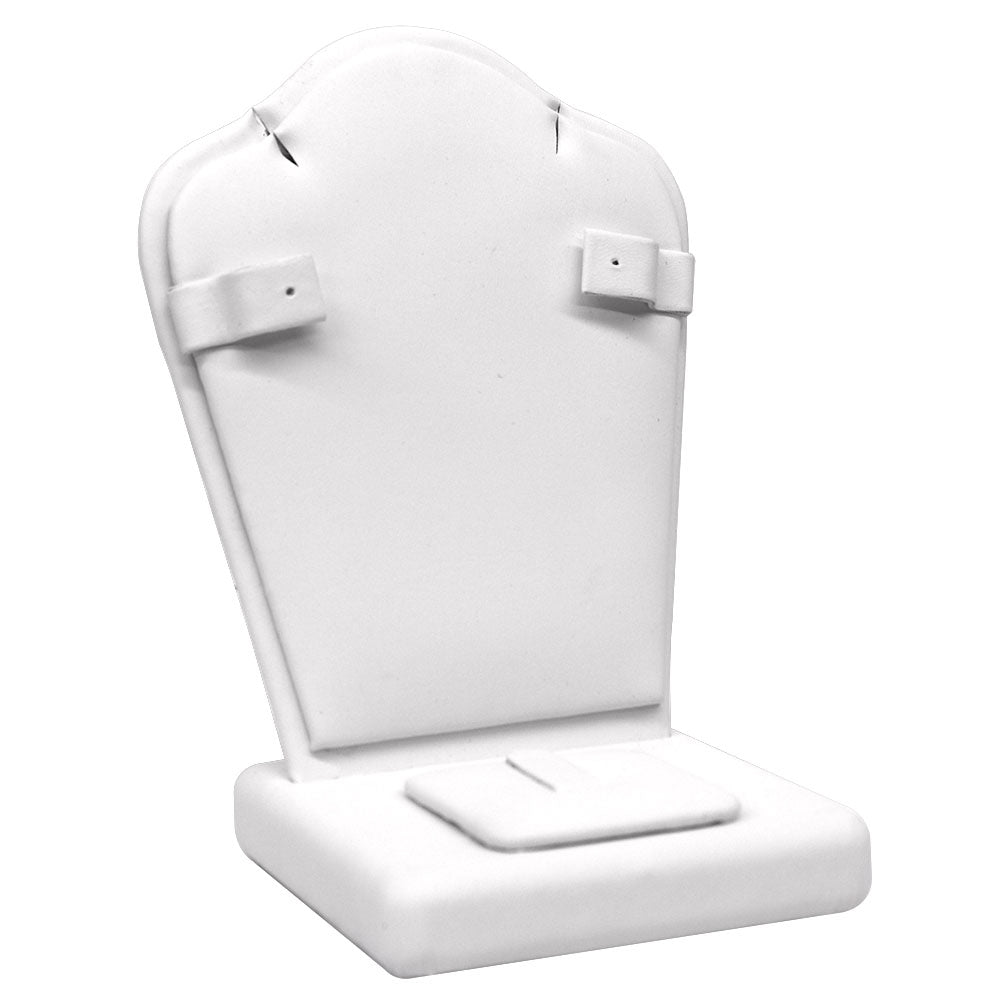 White Leatherette Jewelry Earring, Ring and Pendant Display Stand