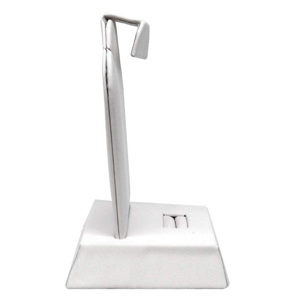 White Leatherette Jewelry Earring / Pendant / Ring Combination Stand