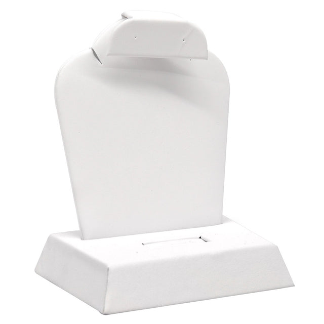 White Leatherette Jewelry Earring / Pendant / Ring Combination Stand