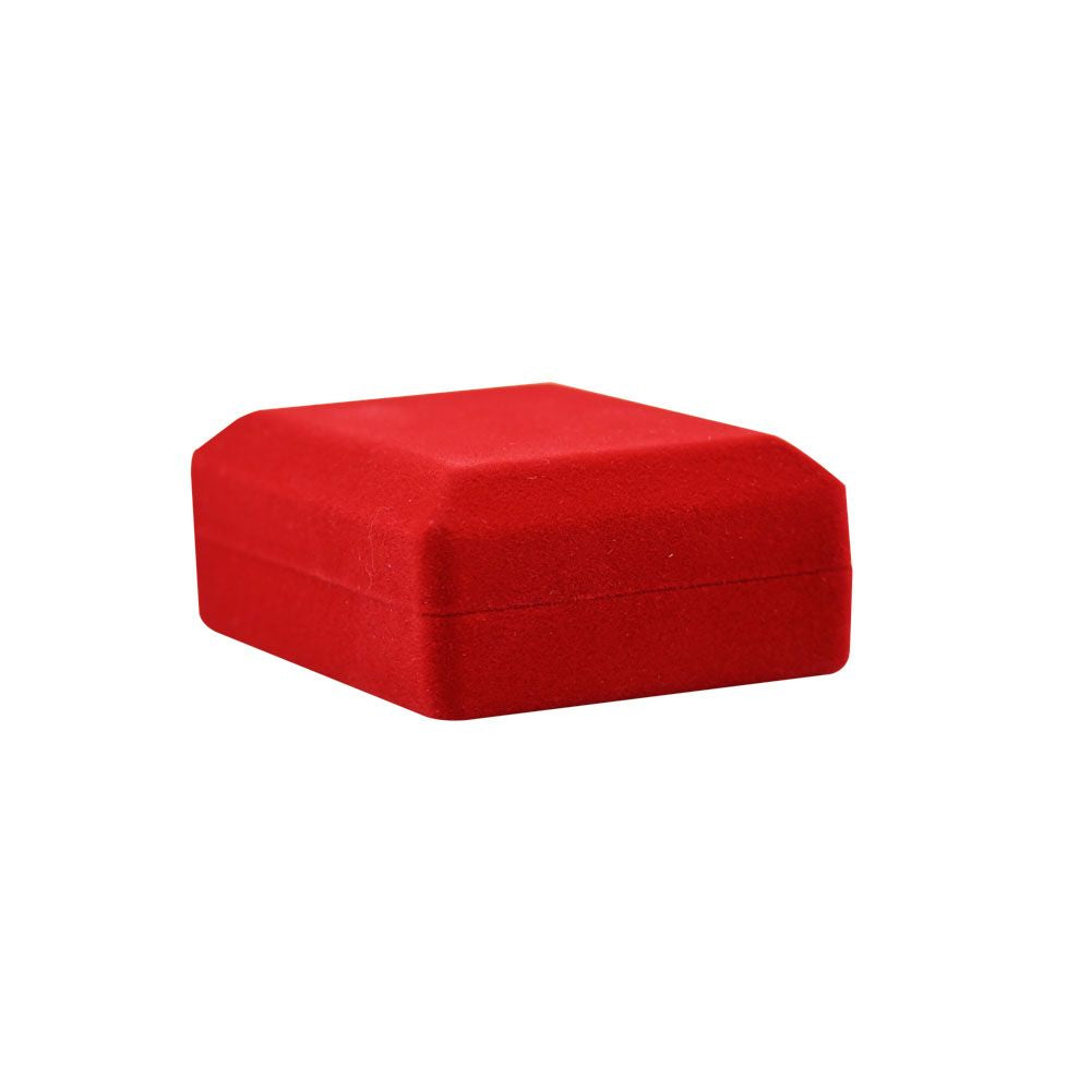 Red Flocked Velour Jewelry Pendant Packaging Boxes