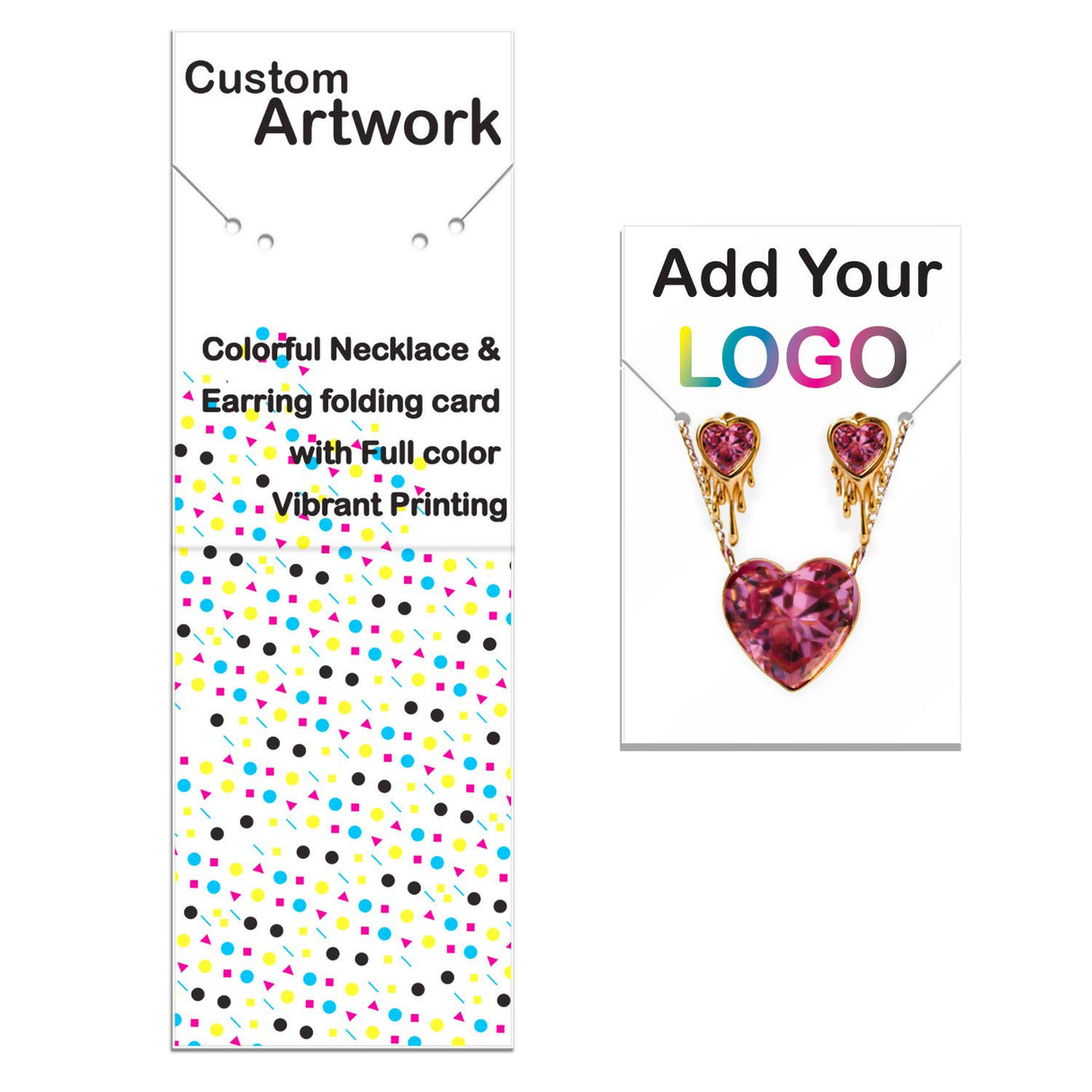 Gloss White Folding Necklace / Earring Card 2" x 6"