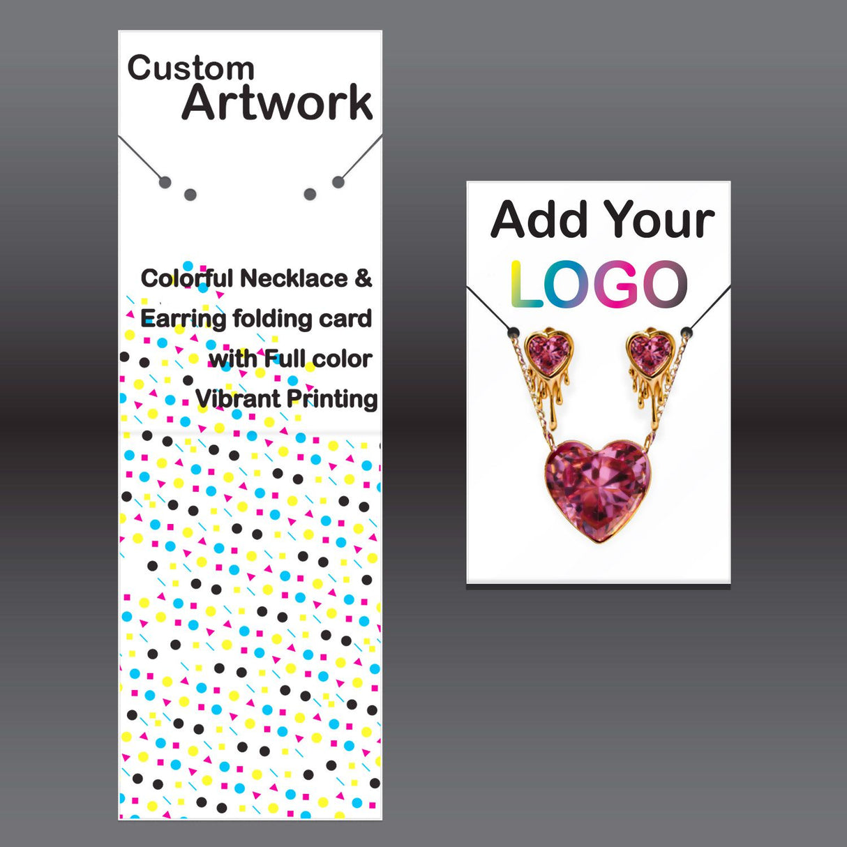 Gloss White Folding Necklace / Earring Card 2" x 6"