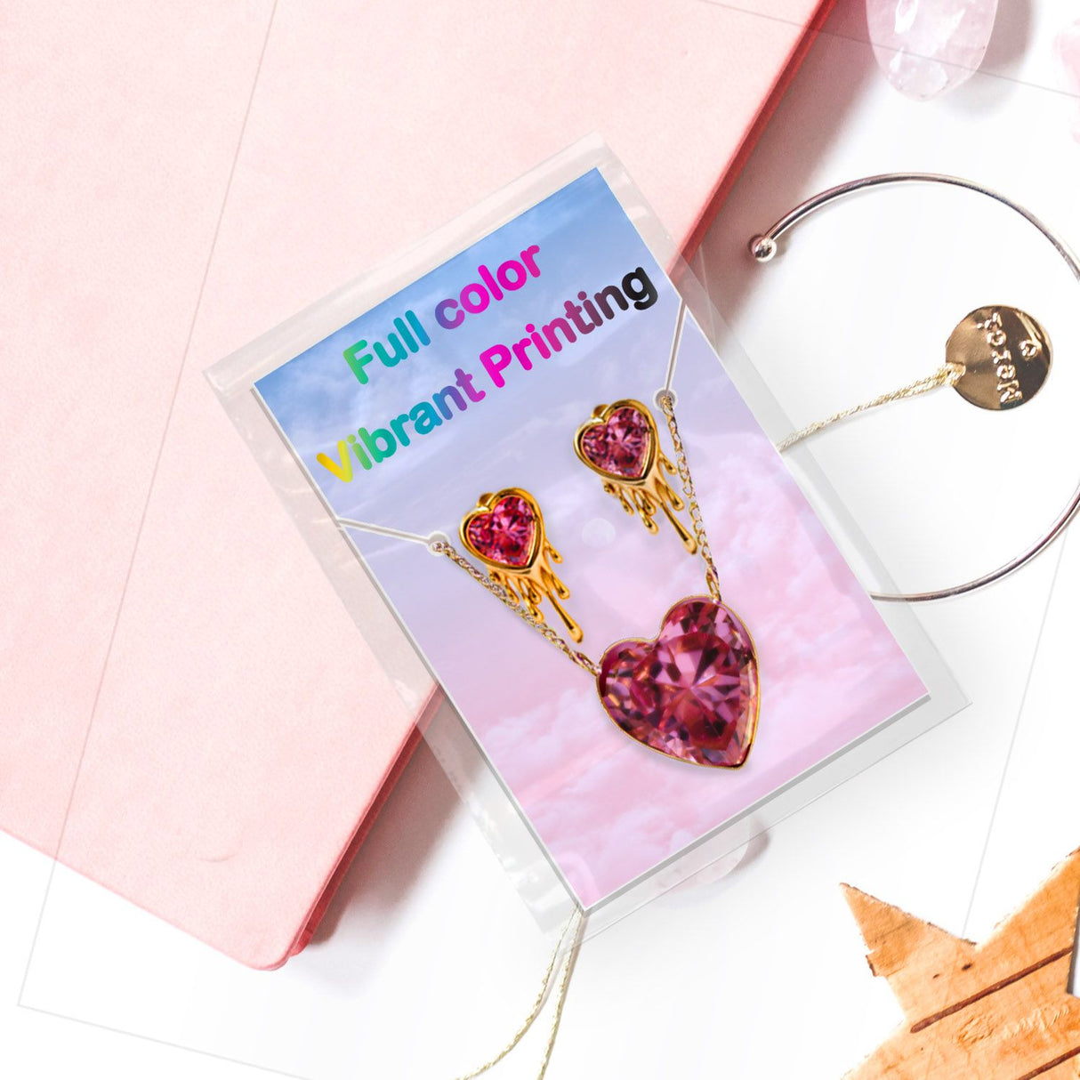 Gloss White Folding Necklace / Earring Card 2" x 6"