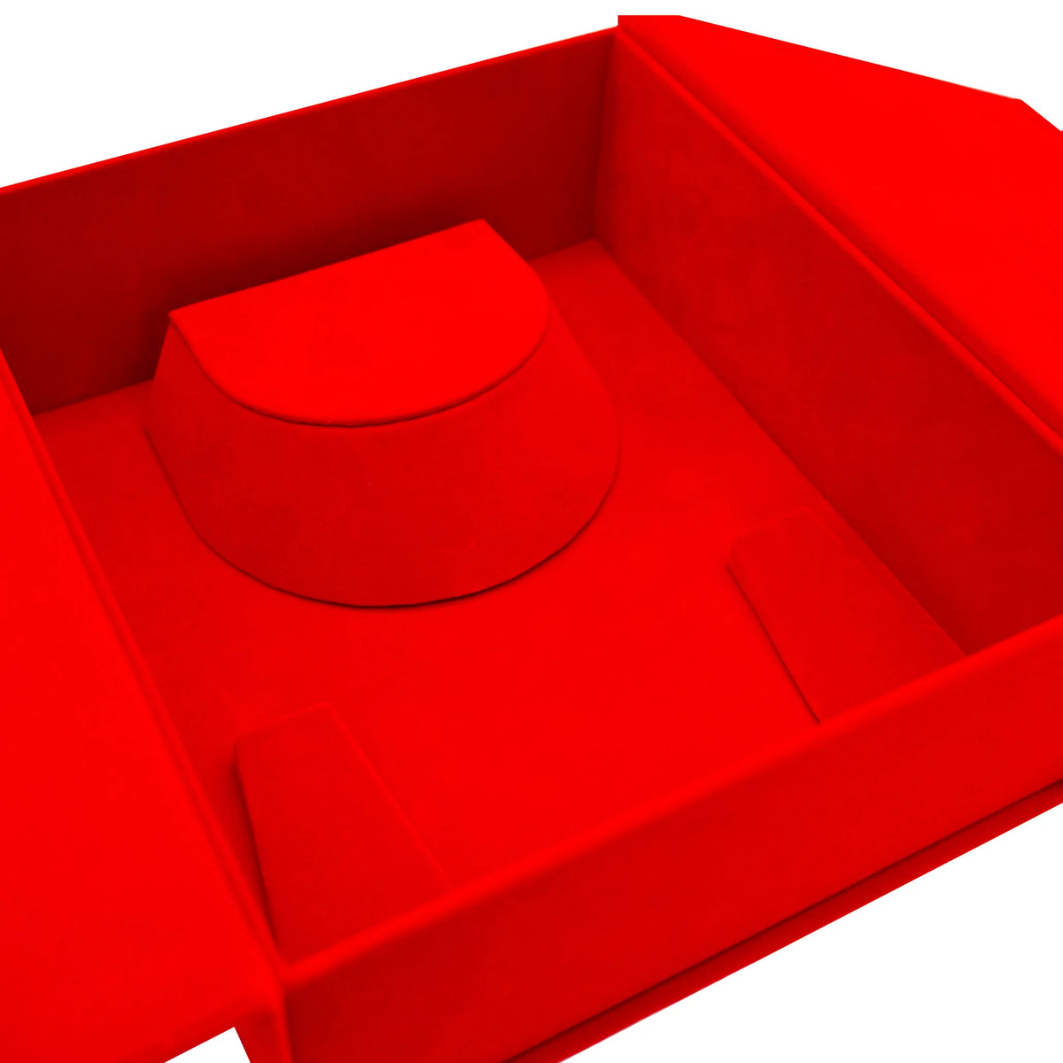 Red Velvet Tri-Fold Necklace & Earring Presentation Box
