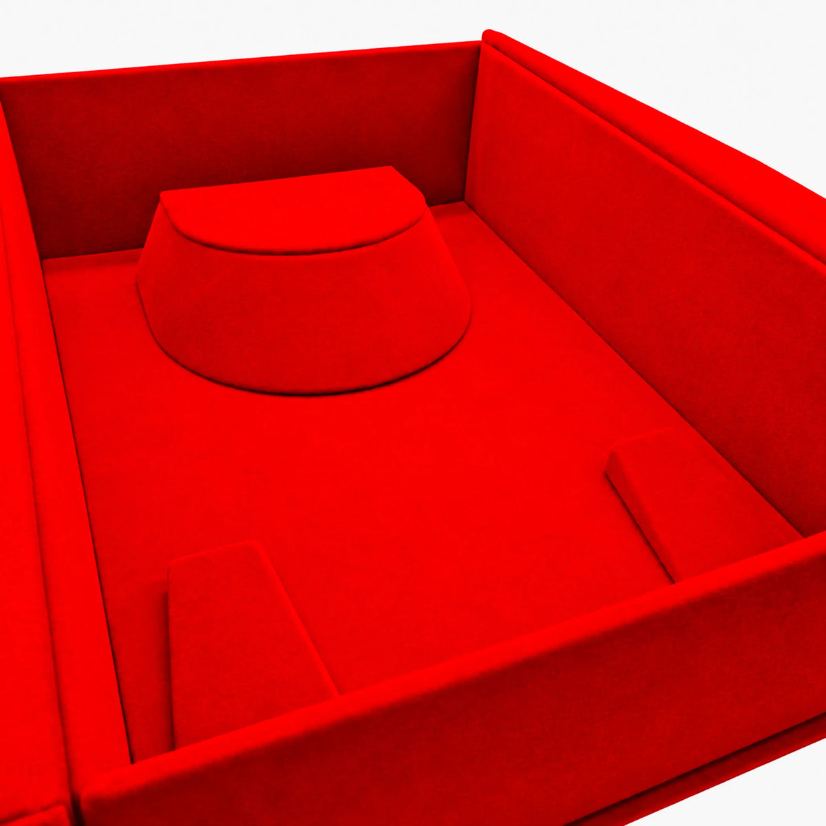 Large Red Velvet Tri-Fold Necklace & Earring Presentation Box