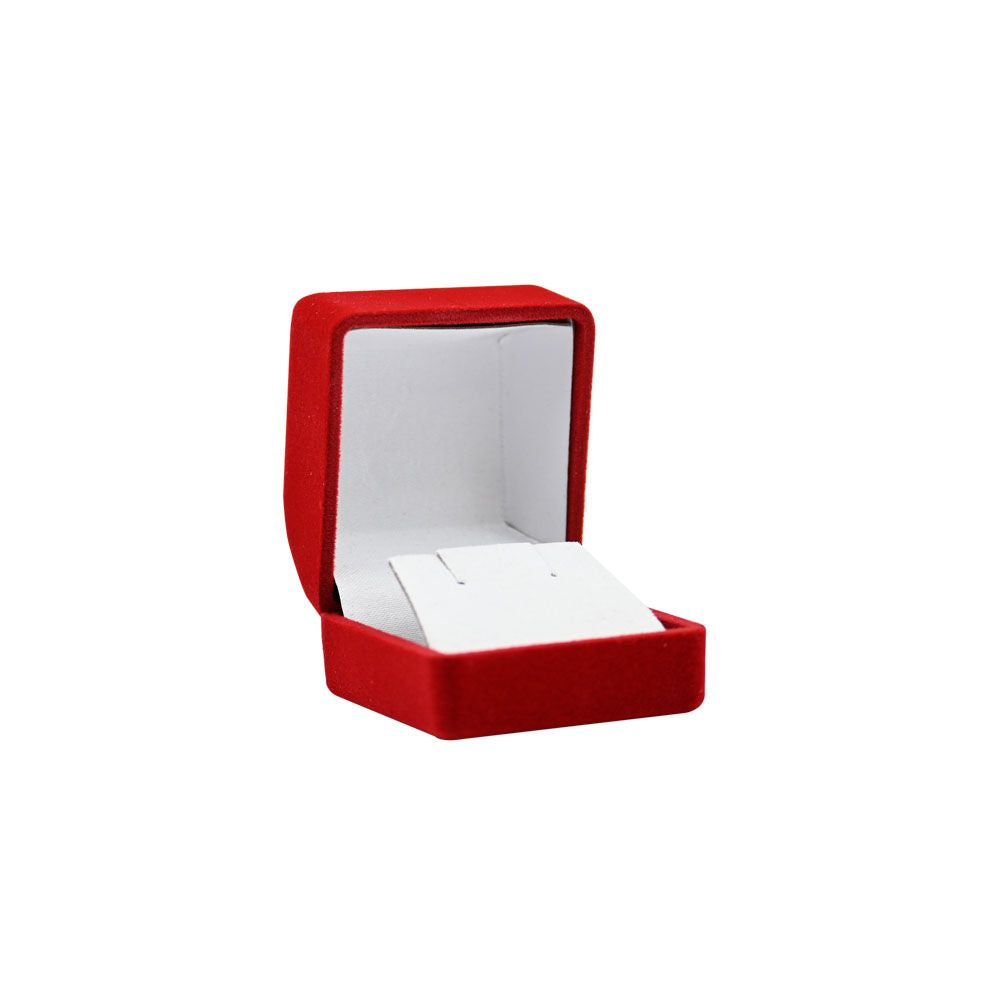 Red Flocked Velour Jewelry Earring Gift Boxes