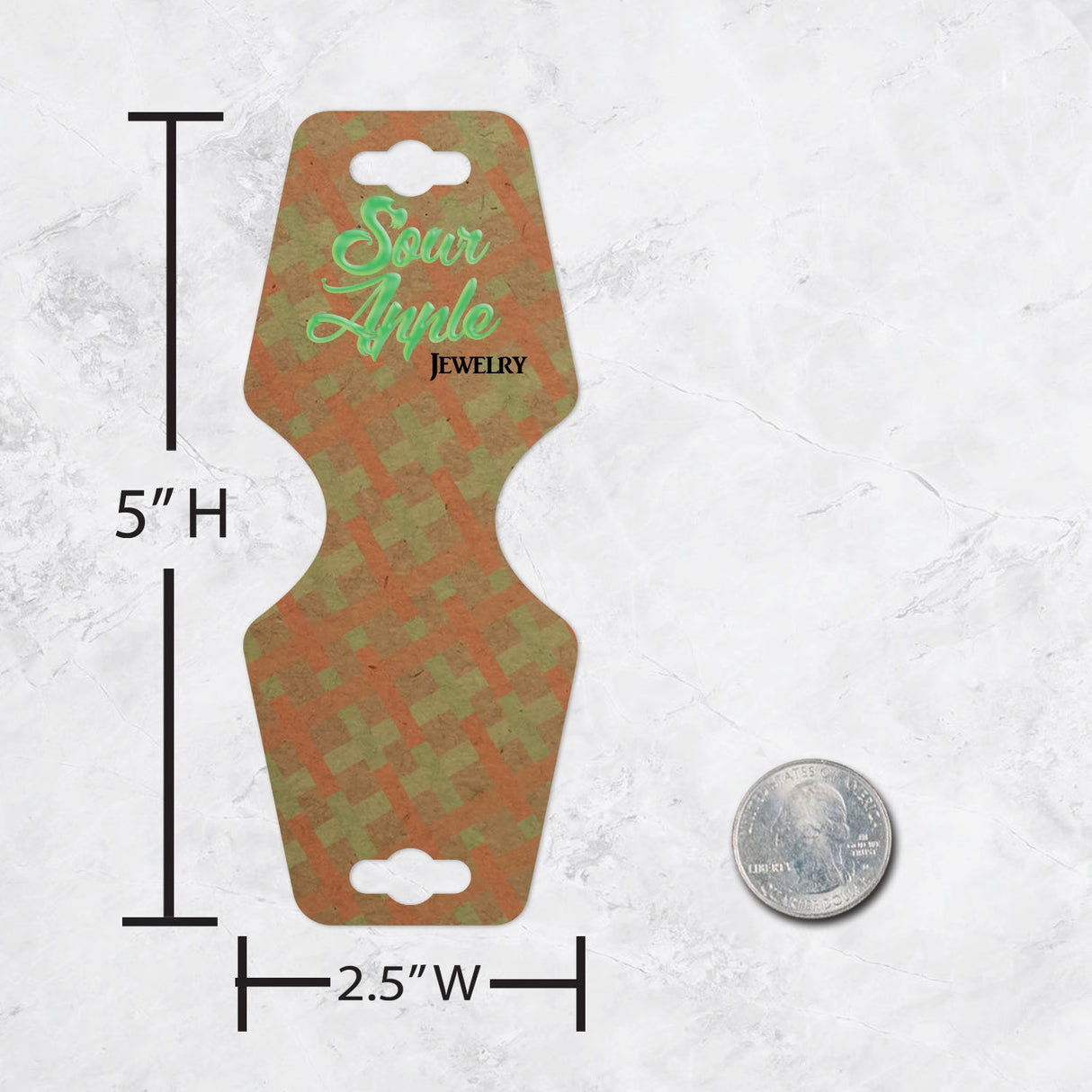 Kraft Folding Necklace / Bracelet Card 2-1/2" x 5"