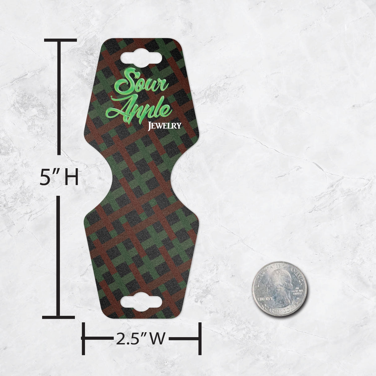 Shimmer Black Necklace / Bracelet Card 2-1/2" x 5"