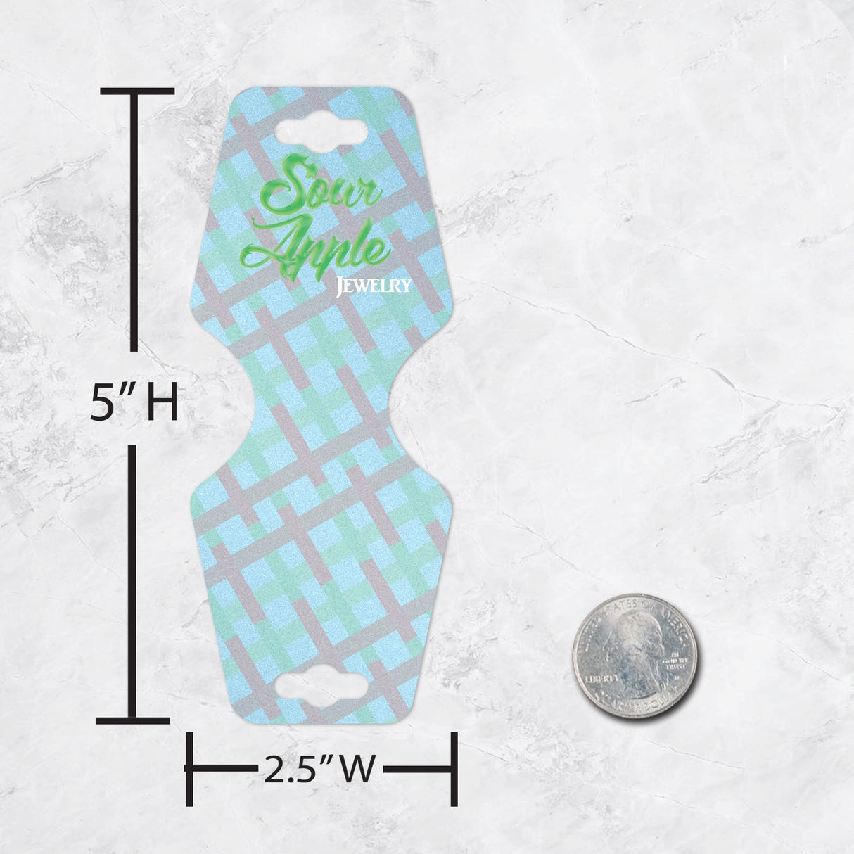 Shimmer Blue Folding Necklace / Bracelet Card 2-1/2" x 5"