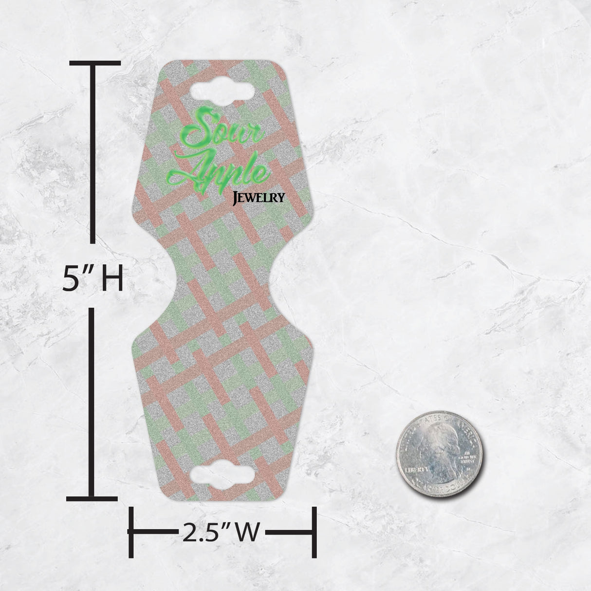 Shimmer Silver Folding Necklace / Bracelet Card 2-1/2" x 5"