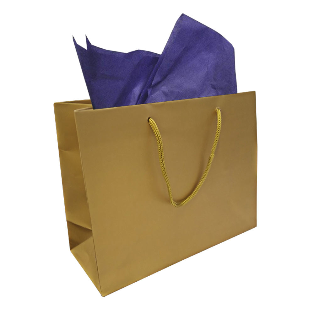 Glossy Gold  Euro Tote Gift Shopping Bags, 9-1/2" x 3-3/4" x 7-1/2"