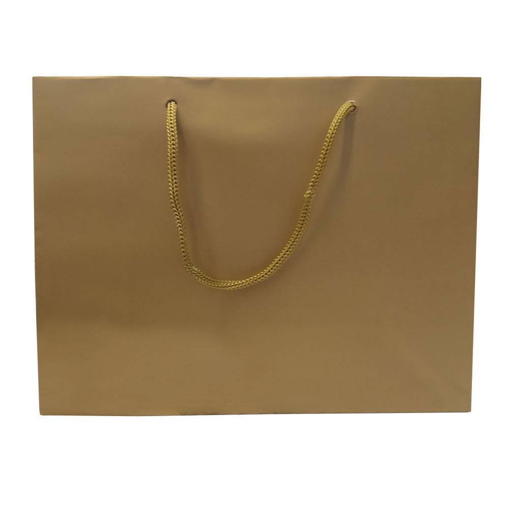 Glossy Gold  Euro Tote Gift Shopping Bags, 9-1/2" x 3-3/4" x 7-1/2"