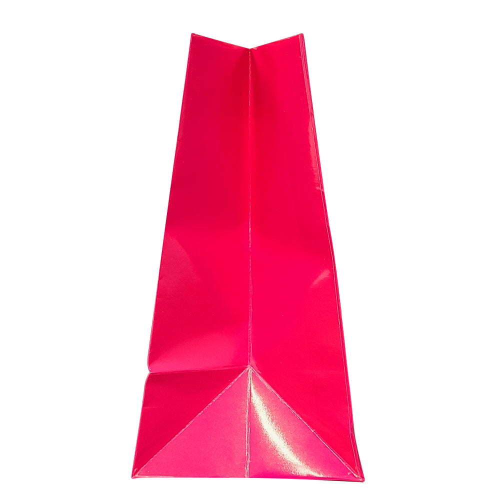Glossy Pink Euro Tote Gift Shopping Bags, 9-1/2" x 4" x 7-1/2"