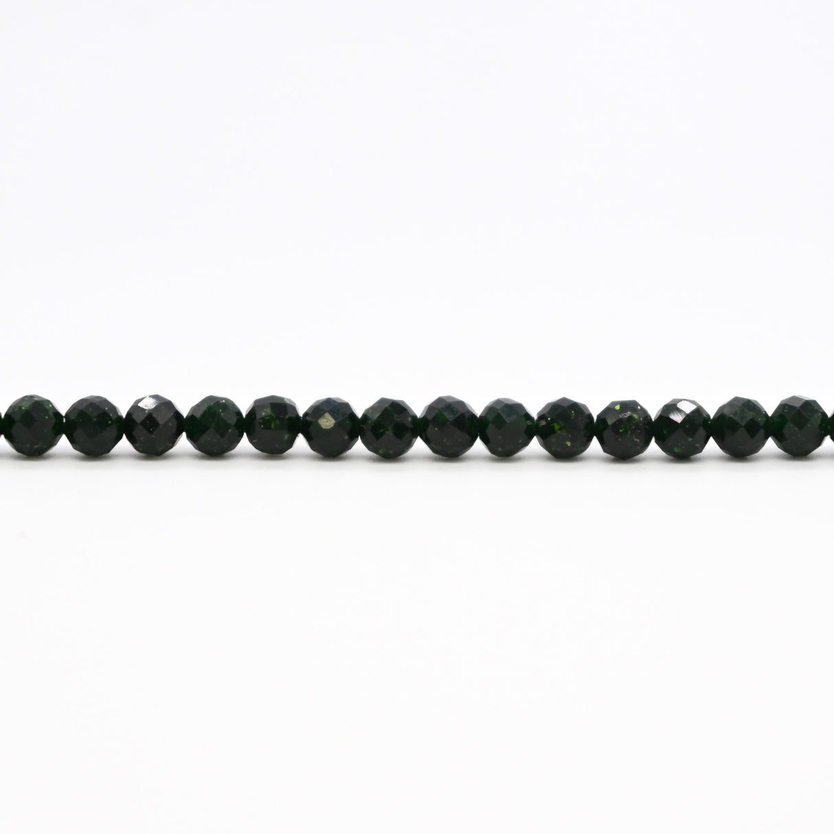 Green Goldstone Faceted Round Beads 4mm - 15" Strand