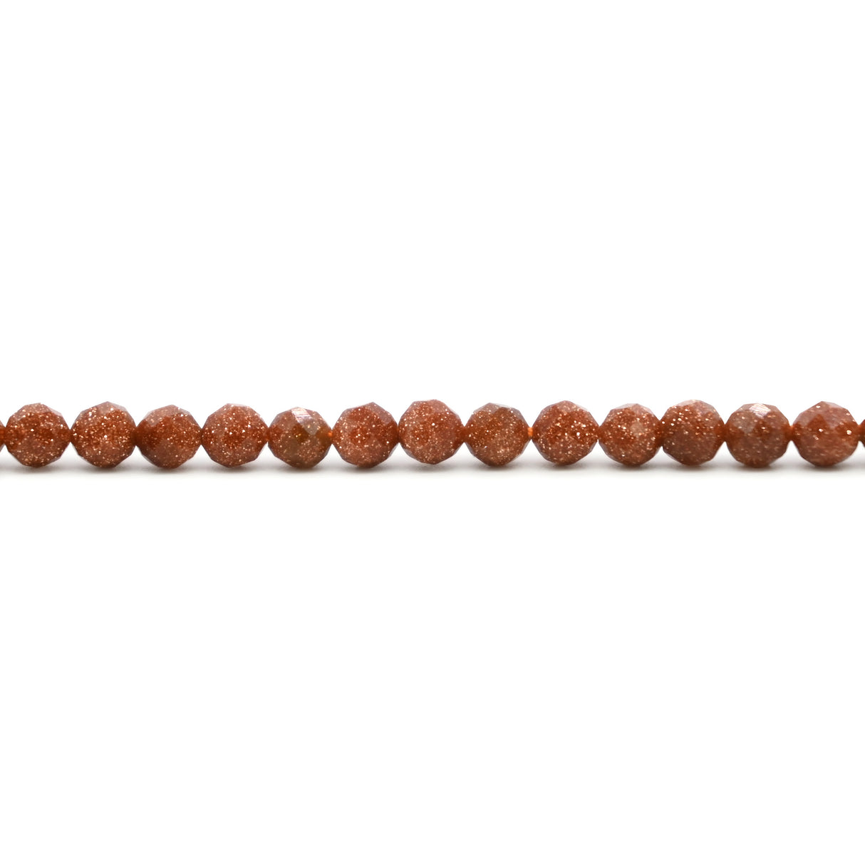Goldstone Faceted Round Beads 4mm - 15" Strand