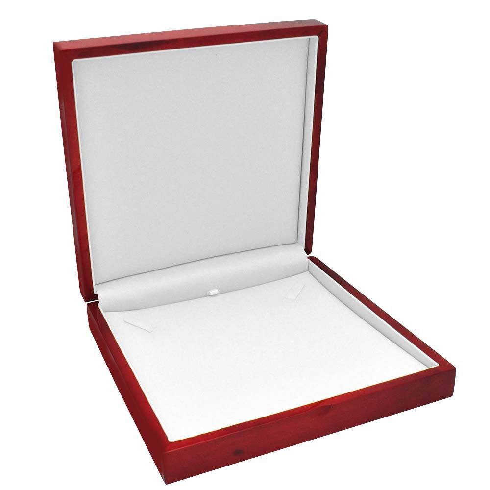 Red Rosewood Jewelry Necklace / Chain Gift Packaging Boxes