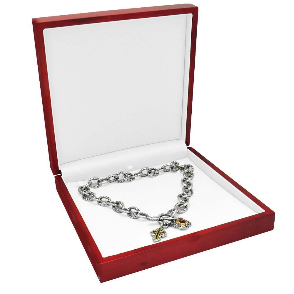Red Rosewood Jewelry Necklace / Chain Gift Packaging Boxes
