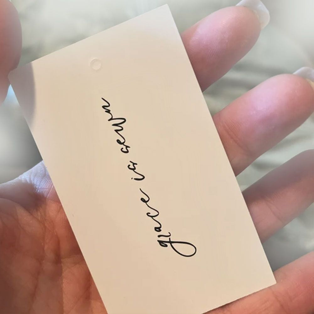 Ivory Custom Printed Hanging Hole Clothing Shopping Tags