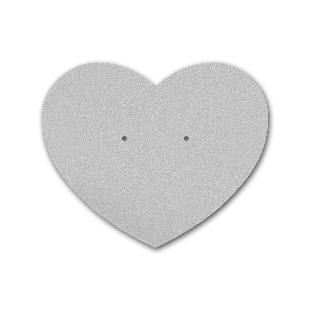 Matte Grey Heart Earring Card 2-1/2" x 2-1/6"